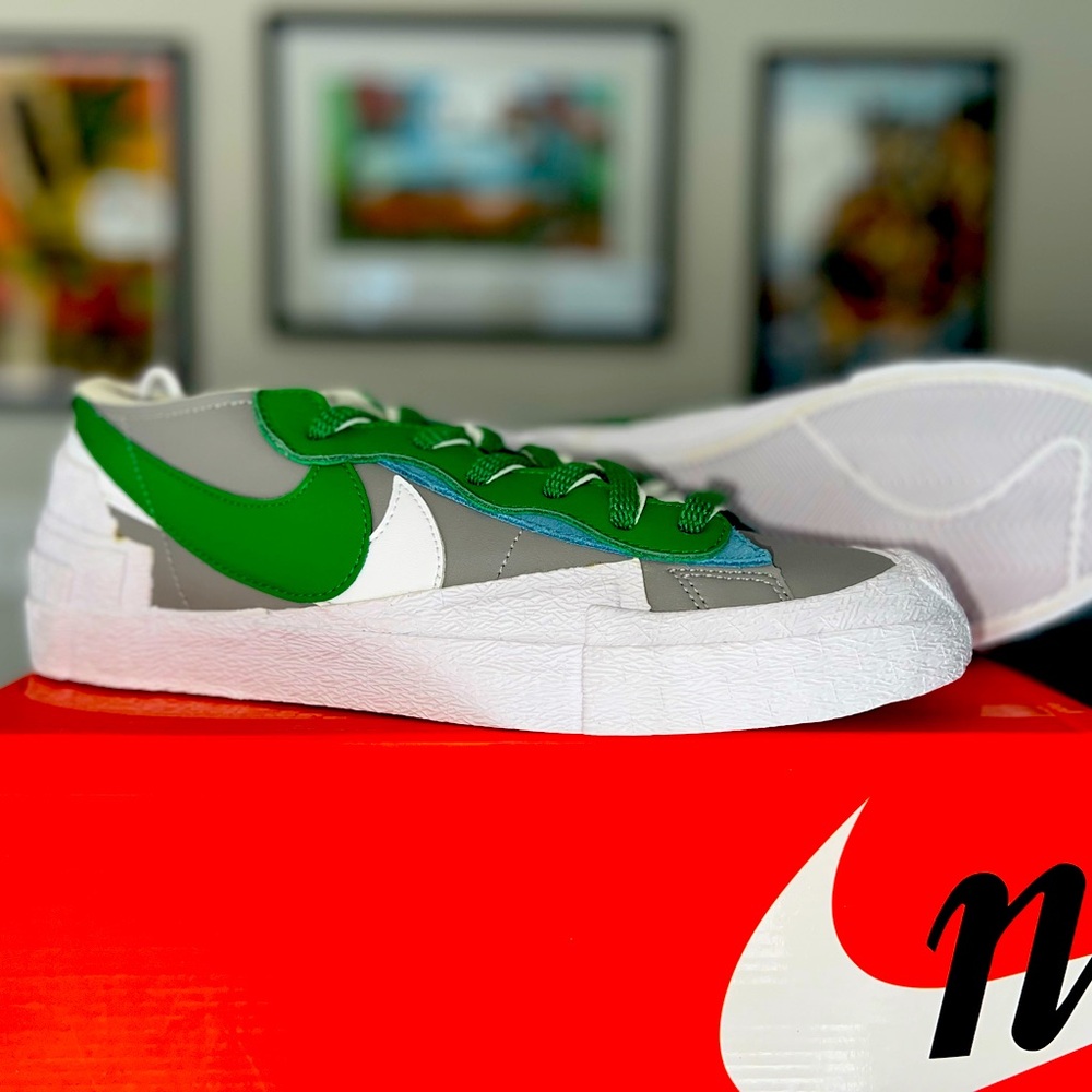 Nike Blazer Low x Sacai Med Gray/Classic Green